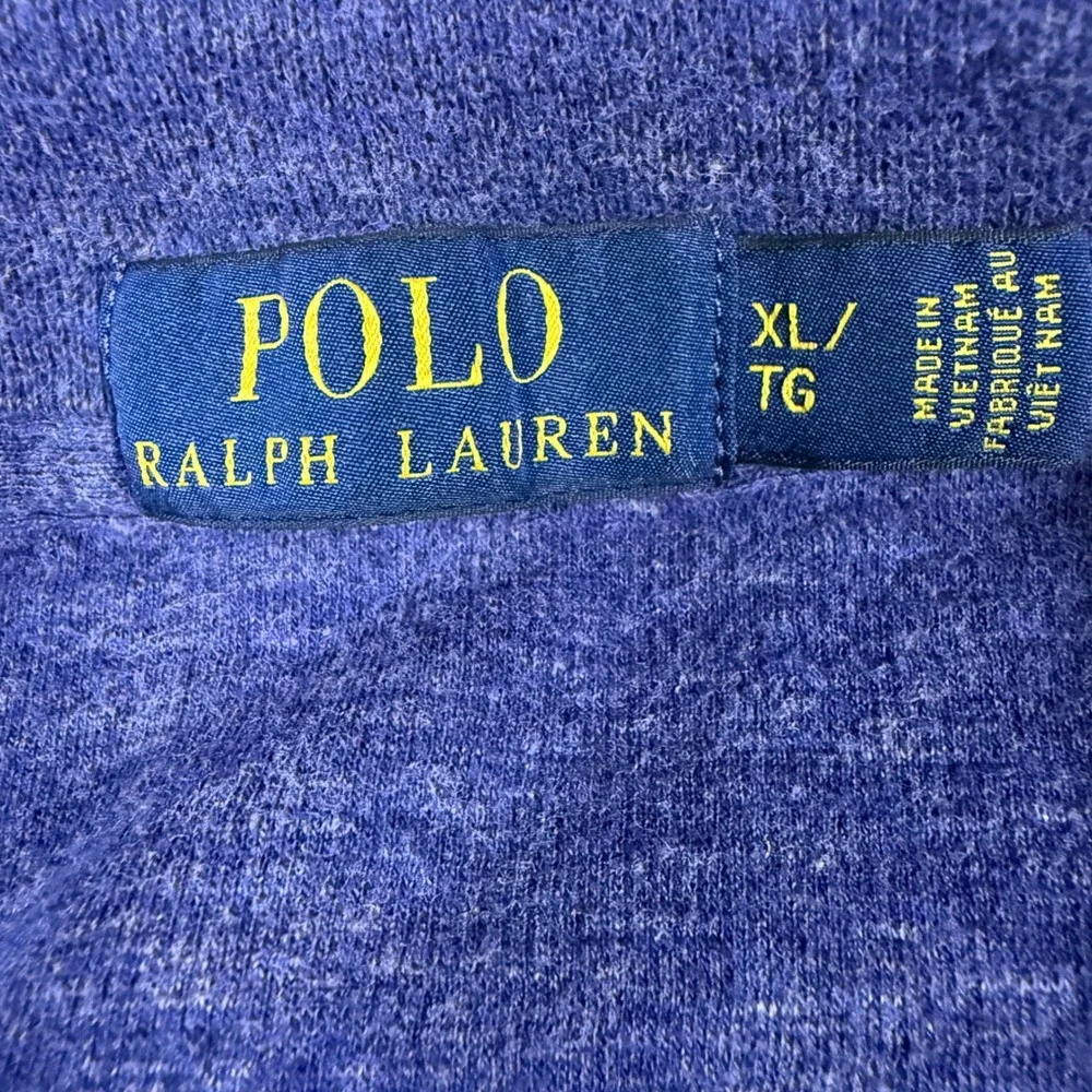 Polo Ralph Lauren Quarter Zip Pullover Mens XL Blue Heathered Cotton Sweater